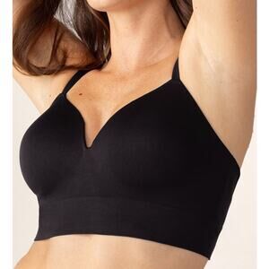 Truekind v-neck wireless shaping bra black supportive molded cups Lg New in bag